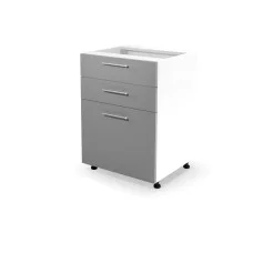 Bedside table with drawers VENTO D3S-60/82, light gray